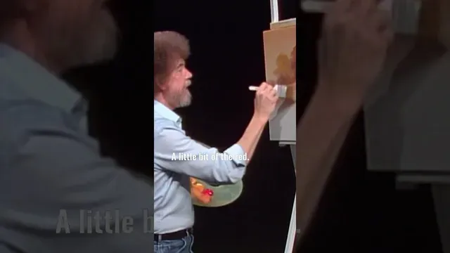 Bob Ross adds some fall leaves to his trees #bobross #art #painting #asmr #paintlikebobross