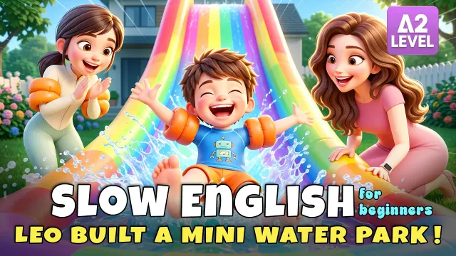 We Built a Waterpark Inside Our House! I Slow English Listening Story (A2)