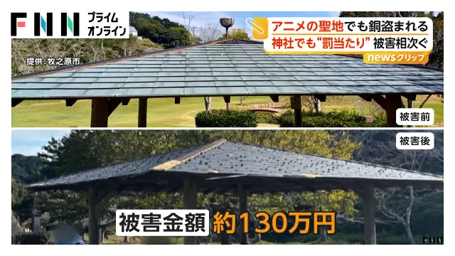 アニメ聖地の公園も被害に 全国で“銅”狙う金属窃盗相次ぐ 神社でも“罰当たり”「腹が立つ」 長野では逮捕者も（2026年10月21日）