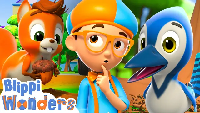 Squirrels vs Birds 🐦 Which Is Blippi's Favorite Wildlife? 🐿️ Blippi Cartoon Videos for Kids