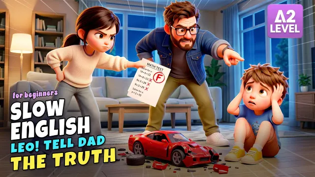 Dad, Trust Me! I Didn't Fail the Test! I Slow English Listening Story (A2)
