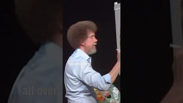 Bob Ross puts the finishing touches on his painting #bobross #art #painting #asmr #paintlikebobross