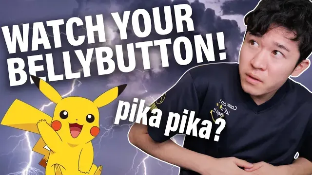 雷神からおへそを守れ！日本の迷信 A Japanese SUPERSTITION about lightning... and where did PIKACHU's name come from