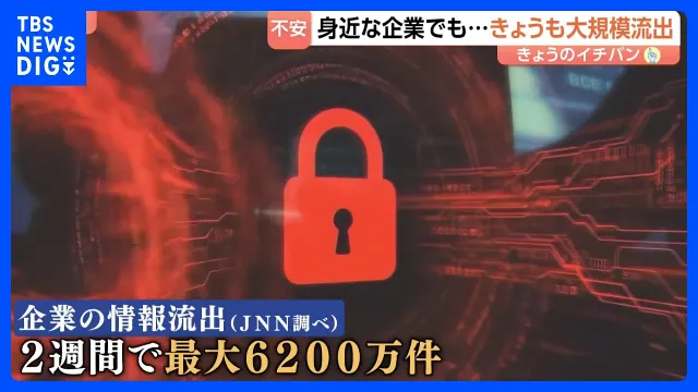 相次ぐ企業の大規模な情報流出 コンビニやカラオケにJRまで…身近に広がる被害 “2週間で最大6200万件あまり”のおそれ｜TBS NEWS DIG