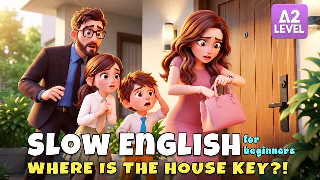 Grace Lost Her House Key... Then Blamed Everyone!I Slow English Listening Story (A2)