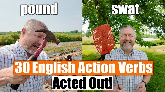 Learn 30 English Action Verbs In 7 Minutes! Acted Out For Easy Memorization! 🧱🔨🛒