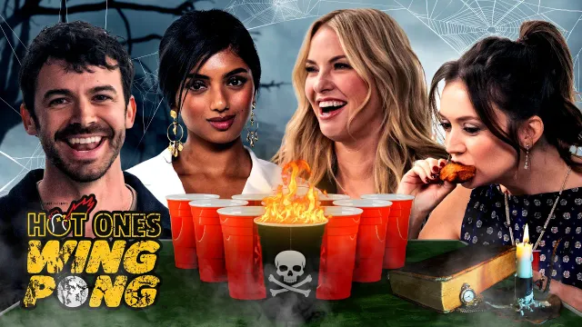 The 'American Horror Story' Cast Plays Hot Ones Wing Pong