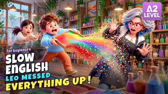 Leo Poured a Rainbow on the Mean Girl?! And Ruined Everything!    I Slow English Story (A2)