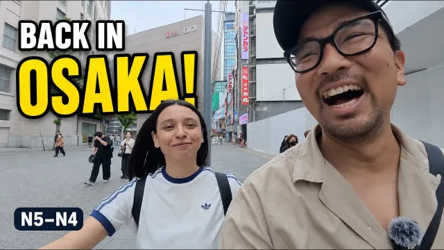 Back in Osaka with My Wife & Friend 🇯🇵 | Easy Japanese Vlog (N5–N4)
