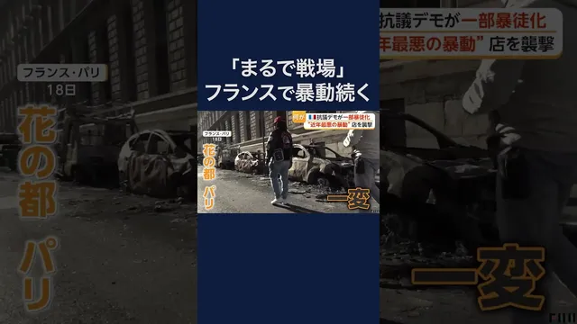 フランス“近年最悪の暴動”　デモに便乗し略奪・破壊行為