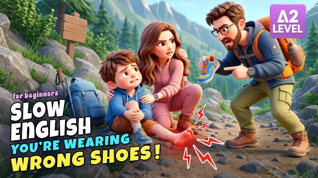 Leo Wore the Wrong Shoes on the Mountain... Then This Happened! I Slow English Story (A2)